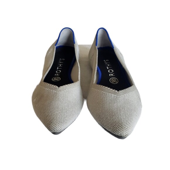 Rothy’s Flax Birdseye Light Grey Pointed Flats Women's Size 8.5W - Picture 4 of 11